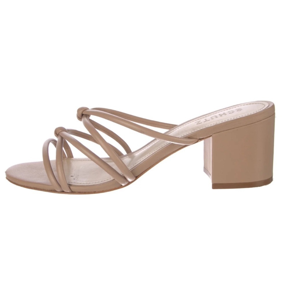 NWT Schutz Princey Leather Knotted Sandal Block Heel Size 8.5